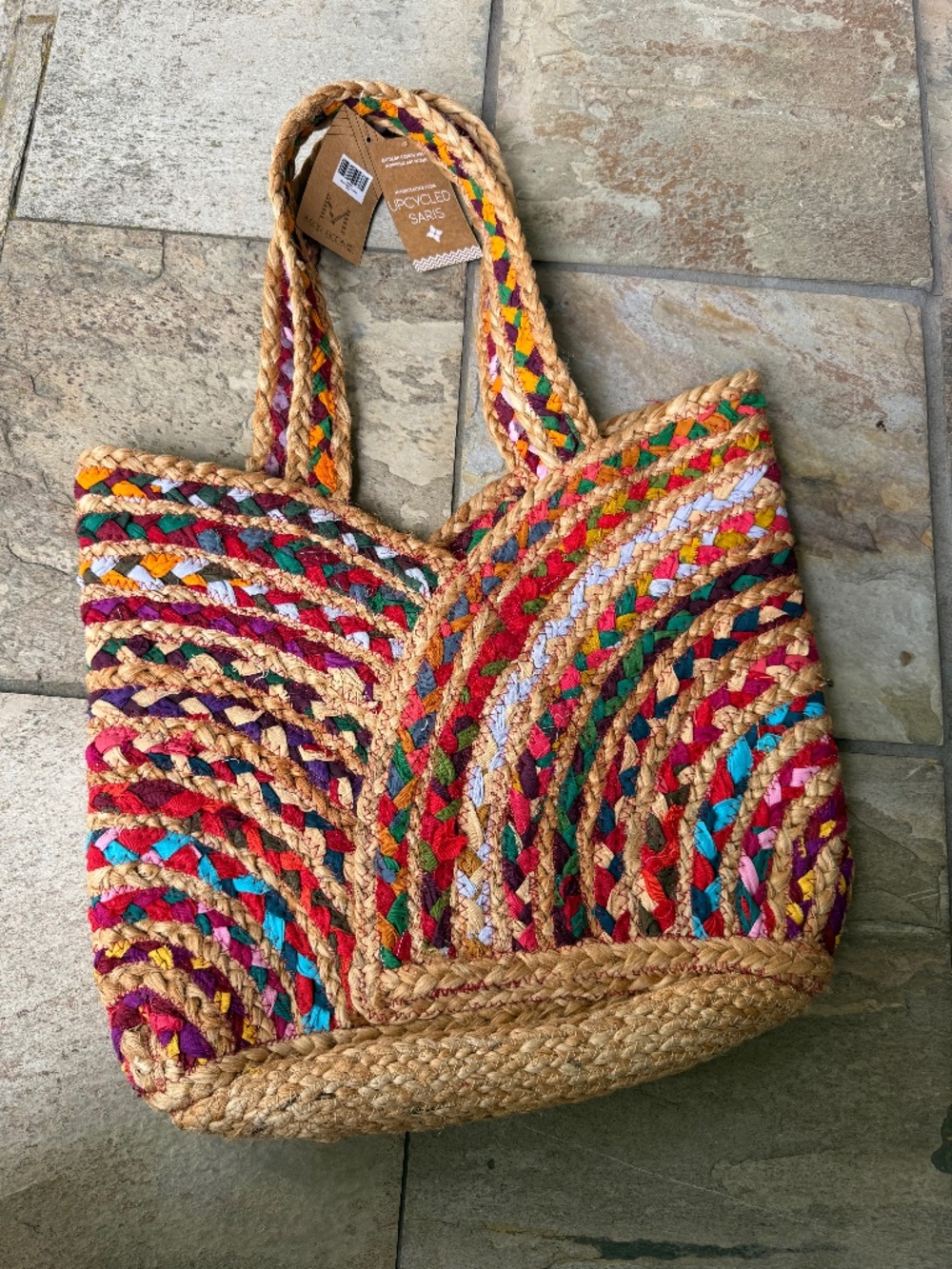 Matr Boomie NEW Woven Blend Shopper Tote Hangbag Bag Handmade Eco Friendly 13x16
